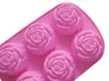 6pcs Set Roses Flower Silicone Cake Mold Cake Tool Heart Gelatin Soap Jelly Mold Food Grade Case Kitchen Tools Silicone Mould