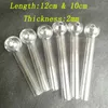 12cm 10cm clair Pyrex brûleur à mazout Pipe à fumer tube de verre de 2mm d'épaisseur 25mm OD Ball pour bangs à eau narguilés Bubbler Tools