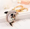 New Fashion Cute Crystal Dolphin Keychain Exquisite Rhinestone Dolphin Car Key Ringar Kvinnor Väskor Hängande Tillbehör