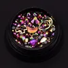 Nail Art Decoration Urok Klejnot Koraliki Rhinestone Hollow Shell Flake Flatback Nit Rivet Mieszany Błyszczący Brokat 3D DIY Akcesoria