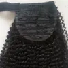 160G Afro -Amerikaanse donkerbruine Afro Puff 3c Kinky Kinky Curly Drawtring Ponytails Human Hair Extension Pony Tail Hair Piece6982993