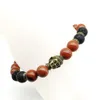 SN1267 Nuevo diseño 2018 pulsera de Buda para hombre pulsera de Lava de piedra roja de alta calidad joyería de equilibrio de Yoga Mala de moda