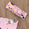 2018 Abito Unicorno per Bambini Ragazze Cotone Manica Corta Estate Vestito Estivo Rosa Vestito da Festa con Fascia Carino Bambino Abbigliamento per Bambini 2-5T