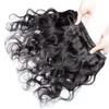 Body Wave 3 bundle con chiusura in pizzo Capelli virginici crudi Vergine non trasformati Weaves Brasiliani Black Black4519639