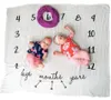 100 * 100cm Pasgeboren Photography Props Deken Letters Nummers Gedrukt Dekens Baby Jongens Meisjes Zuigeling Foto Props Accessoires OOA4963