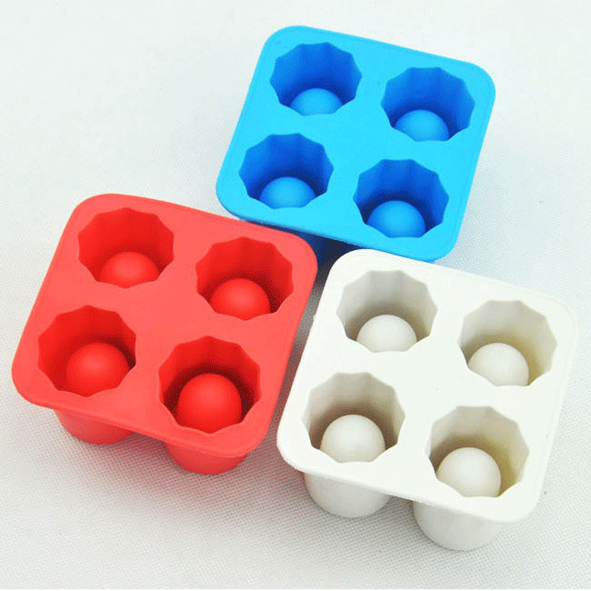 Hot New Only만의 음료수 아이스 트레이 멋진 모양의 아이스 큐브 Freeze Mold Maker Mold 4 컵 아이스 몰드 컵 c396을 먹을 수 있습니다.