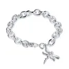 Bracelet plaqué argent sterling à boucles de crevettes libellule ; Bracelet en argent 925 pour hommes et femmes, offre spéciale, SPB282