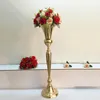 98cm Tall Vintage Flower Vase Pot Metal Trumpet Vase Wedding Marriage Ceremony Anniversary Centerpiece Decorations Home Party Decor