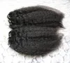 Extensions de cheveux humains grossiers Yaki Micro boucle 200g crépus droits 100 liens de micro perles humains fabriqués à la machine Extension de cheveux Remy Yaki7814387