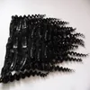 Mongolian Kinky Curly Hair Remy Human Hair 7PCS Kinky Curly Clip In Hair Extensions
