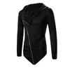 Fashion Men's Autumn Winter Long Hooded Trench Fashion Irregular Solid Zipper Jacket Coat Cloak Coat Outerwear Plus Size L3