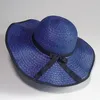 Groothandel vrouwen zomer zon hoeden met strik brede rand hoeden stro falbala strand hoeden meisje mooi gift gratis schip