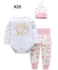 100% coton nouveau-né bébé garçon filles vêtements noël évider tenue enfants garçon filles 3 pièces ensemble barboteuse + pantalon + chapeau bébé enfants ensembles de vêtements