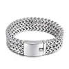 12mm 18mm WidePunk Cool Mesh Chain Bracelet Men Women Fashion Never Fade Hiphop Stainless Steel Mens Bracelets Bangles Biker Jewelry Brazaletes