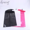 3 sets(3 bags+3 hanger) black pink white Hair Extension Carrier Storage Suit Case Bag Dust Proof Hair Extensions Bag