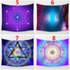 レインボーギャラクシー占星術タペストリーとエネルギー医学生命の花の花の神聖な幾何学パターン印刷ポリエステル壁DECO1060182