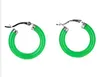 Boucles d'oreilles à levier en jade/turquoise/agate en argent 925 pour femme 30 mm multicolore en option