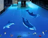 PVC Selfadhesive Floor Beautiful Dolphin Underwater World 3D threedimensional bathroom floor tile floor painting3012902
