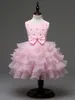 Fashion Beautiful Baby Clothes Lovely Lace Crystal Baptismal Gown Pink Red White Wedding Gowns Born Dresses