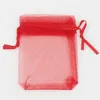100 adet Organze İpli Çanta Takı Torbalar Hediye Paketi Düğün Noel Partisi Favor Paketleme Çantası 7x9 cm (2.75x3.5 inç) Çok Renkler