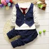 Enfants garçon vêtements bébé Gentleman costume vêtements ensembles faux deux pièces gilet chemise enfant en bas âge enfants 14Y fête d'anniversaire robe259Q25032387301