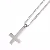 Meilleur vendeur meilleure qualité Argent / or / noir en acier inoxydable Mode Nouveau pendentif Croix collier NK Chaîne 4mm 24 '' pour Hommes