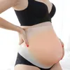 Nyaste Silikon Simulering Fake Belly Graviditet Visa Props Gravida Kvinnor Stora Twins Kvinnor Fake Belly Dress 2000-4500g