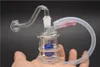 Nieuw product goedkope groothandel 10 mm mini -glazen bongs spiraalrecycler dab olieligingen water rookpijp met kom en slang