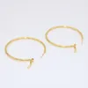 Simple Style Fashion Round Huggie 18K Yellow Gold Filled Smooth Circle Hoop Earrings For Women Mother's Gift