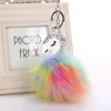 Popular Pegasus KeyChain Handbag Keyrings for Women Animal Fur Ball Key Chain Mix Colors Top Quality