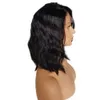 12 -calowa brazylijska dziewicza symulacja ludzkie włosy koronkowe peruki przednie przyklejone krótkie bob syntetyczne fryzury faluje z czarnymi kobietami4630981