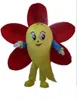 2018 Hot sale a big flower mascot costume with red petal for adult to wear
