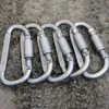 6st / lot Carabine Outdoor Travel Kit Camping Alloy Aluminium Survival Gear D Typ Hook EDC Carabiners