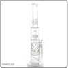 Hookahs Giant Glass bong vier kleuren honingraatperforatie en birdcage perc waterpijp dab rig