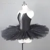 Costume de danse de Ballet pré-professionnel noir crêpe Tutu pour adulte ballerine Costume répétition Ballet Tutus BLL004