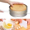 Layered Slicer Cake Set,6-8Inch Stainless Steel Circular Baking Tool Mousse Mould Slicing Include1pc Egg White Separator and Edge Smoother