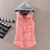 Nouveau hiver coton rembourré gilet femme femmes sans manches à capuche vestes manteau décontracté femmes gilet gilet