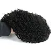 Mongolski Afro Kinky Curly Ponytail dla kobiet Natural Color Remy Włosy 1 sztuka Clipstring Clip in Ponytails 100% Ludzkie włosy 100g-160g