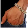 Fashion Gold Punk Crystal Bracelet Hip Hop Link Chain