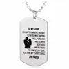 Colar de aço inoxidável To My Love Couple dog tags colares Love Forever Jewelry presente Love Colares