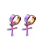 1 PC 4 색 패션 여성 드롭 귀걸이 크로스 크로스 크로스 아프 링 귀걸이 여성 남성 매달려있는 귀걸이