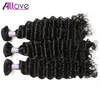 Allove Best 10A Deep Wave Human Hair Bundles 3 шт. бразильские волосы оптовая цена Deep Wave дешевые перуанские наращивание человеческих волос Индийский