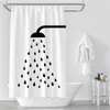 Imperméable Épaissir Blanc Polyester Rideaux De Douche Minimaliste Salle De Bains Rideaux Tête De Douche Imprimer Bain Rideau De Douche