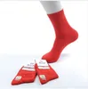 中国のラッキーキャラクターFu Socks Fortureユニークな赤い靴下用男性の綿の柔らかい品質のカップルSox Red Sokken Lot 6対BOC032