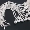 17-21cm 5 stilar 925 Silverpläterat armband Snake Chain Armband med fatlås Passar European Beads Armband för DIY-smycken