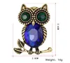 3 Colors Rhinestone Retro Owl Pin Brooch Designer Brooches Badge Metal Enamel Pin Broche Women Luxury Jewelry Party Decoration