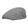 FEDEX Men Beret cap Ivy Cap Breathable mesh Hat Cabbie Flat snap hats handsome fitted solid caps for men