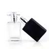 Mode Style 30ml Portable Transparent Black Glass Parfym Spray Flaskor med Aluminium Atomizer LX2258