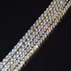 Top Men's Tennis Chain Hip Hop Jewelry 4 mm Cumbic Zircon Gold Copper Material CZ Collier Link pour Gift254C