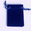 бархатный мешок для ювелирных изделий синий